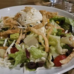 Chopped salad.  I subbed mozzarella for the gorganzolla.   Tasty dressing.