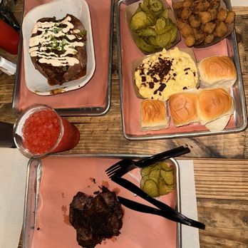 Pecan Lodge - Burnt ends, fried okra, mashed potato, sweet potato. Best I've ever!! - Sandwiches Near Me - Dallas, Texas Pecan Lodge - Burnt ends, fried okra, mashed potato, sweet potato. Best I've ever!! - Sandwiches Near Me - Dallas, Texas