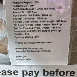 Addison Nails - Prices