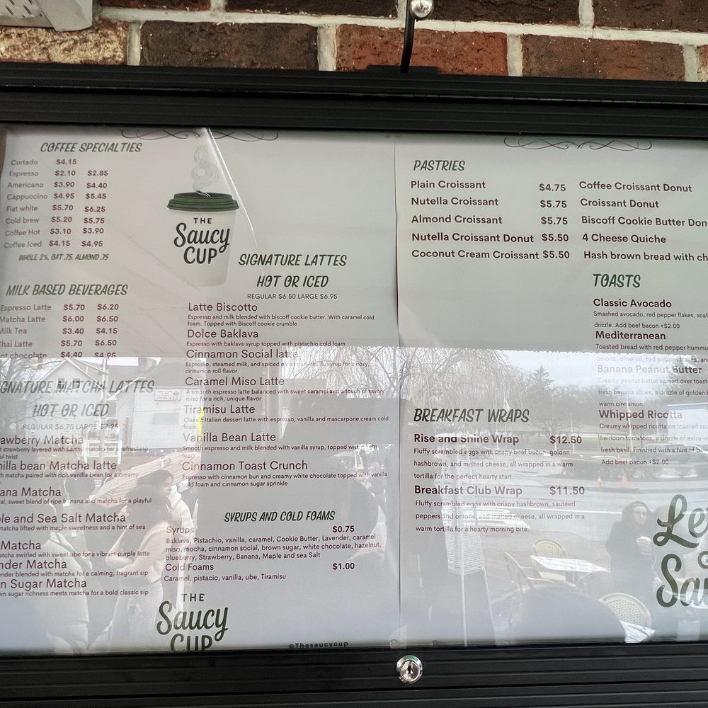 The Saucy Cup - Menu - Coffee & Tea Near Me - Wayne, New Jersey The Saucy Cup - Menu - Coffee & Tea Near Me - Wayne, New Jersey