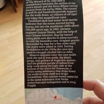 Cave Store - Back of brochure. - Walking Tours Near Me - La Jolla, California