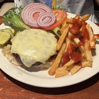 The Galley Hatch - French onion soup, salad, and black angus burger! Yum!! - Bakeries Near Me - Hampton, New Hampshire