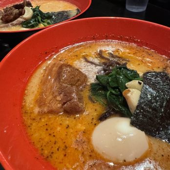 Ramen Dojo - Stewed Pork Belly (Garlic Pork Broth - House) and Soft Shell Crab (Pork Miso Broth) - Ramen Near Me - San Mateo, California Ramen Dojo - Stewed Pork Belly (Garlic Pork Broth - House) and Soft Shell Crab (Pork Miso Broth) - Ramen Near Me - San Mateo, California