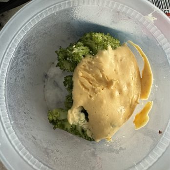 Blue Stone Inn - Gelatinous cheese substance on mushy broccoli. - Seafood Near Me - Harrisonburg, Virginia