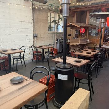 Rintaro - Covered outdoor space. On temperate days I imagine this space is really great to sit at - Izakaya Near Me - San Francisco, California
