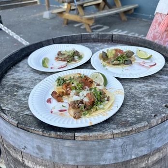 Flair Taco - Only seating is whiskey barrel and picnic table - Food Trucks Near Me - Seattle, Washington Flair Taco - Only seating is whiskey barrel and picnic table - Food Trucks Near Me - Seattle, Washington