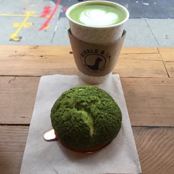 Bibble & Sip - Matcha green tea latte and matcha green tea cream puff! - Coffee & Tea Near Me - New York, New York