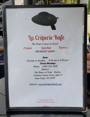 Menu photo 3 La Creperie Kafe Palm Coast, FL Menu photo 3 La Creperie Kafe Palm Coast, FL