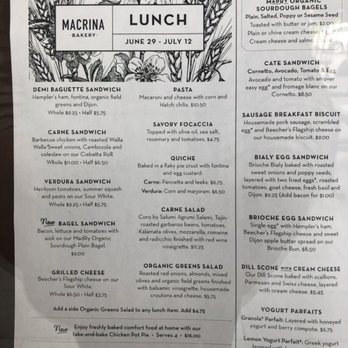 Macrina Bakery & Cafe - Menu - Cafes Near Me - Seattle, Washington