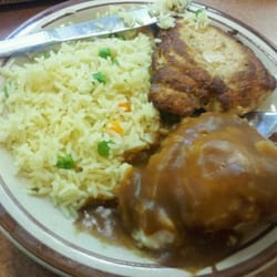 Denny's - Chicken breast, mash potatoes and rice