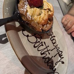 Skillet butterscotch brownie with salted caramel gelato. Skillet butterscotch brownie with salted caramel gelato.