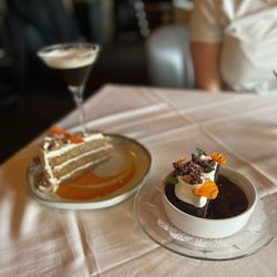 Panza's Restaurant - Chocolate Budino Brûlée and Carrot Cake