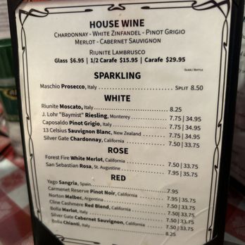 La Strada Italian Restaurant - Wines - Italian Near Me - Saint Augustine, Florida