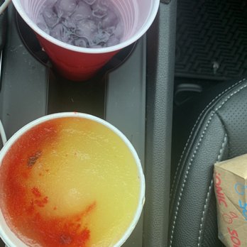 Sonic Drive-In - Lemonade slush with a spoonful of strawberries. - Burgers Near Me - Charlotte, North Carolina
