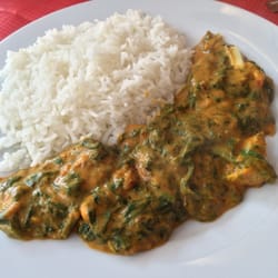 Restaurant India Gate - India Gate: MIttagsgericht Nr 2: verzehrfertig - Chicken Palak