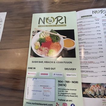 Nori Restaurant - Menu - Asian Fusion Near Me - St. Augustine, Florida
