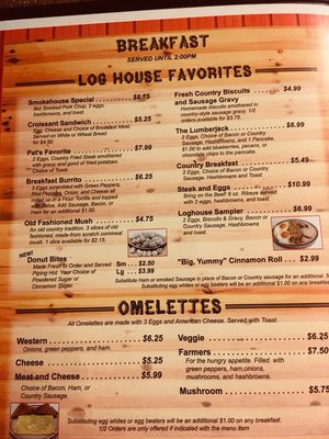 Menu photo 7 Log House Restaurant Argos, IN