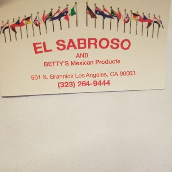 El Sabroso - a close up of a business card - Grocery Near Me - Los Angeles, California