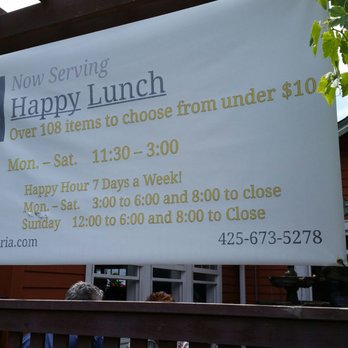 Girardi's Osteria - Happy hour banner info - Italian Near Me - Edmonds, Washington
