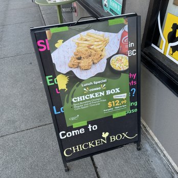 Chicken Box - Lunch special sandwich board~ (March 2024) - Chicken Shop Near Me - Vancouver, British Columbia