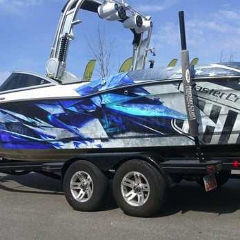 CW Wraps - Boat wrap done for one of our customers using Avery sparkled laminate. - Advertising Near Me - Post Falls, Idaho CW Wraps - Boat wrap done for one of our customers using Avery sparkled laminate. - Advertising Near Me - Post Falls, Idaho