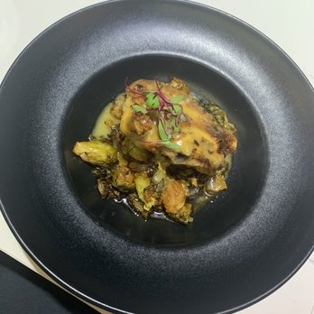 BLK SWAN - Lemon herb Chicken and Brussel sprouts - New American Near Me - Baltimore, Maryland