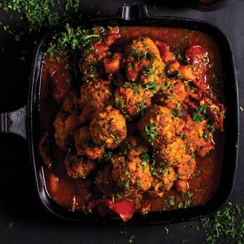 27 Hill Group Photography - Moroccan Meatballs with pork, honey and hominy corn. - Session Photography Near Me 27 Hill Group Photography - Moroccan Meatballs with pork, honey and hominy corn. - Session Photography Near Me