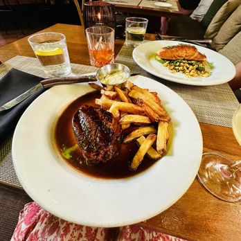 Caprice Cafe - Prime Brandt Farms Filet Mignon w/ fries - New American Near Me - Redlands, California