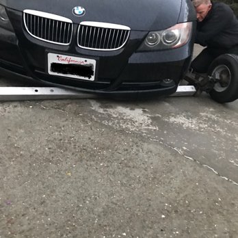 Quality Towing - Car damage when dollie came off and car grill landed metal bar. - Towing Near Me - San Mateo, California Quality Towing - Car damage when dollie came off and car grill landed metal bar. - Towing Near Me - San Mateo, California