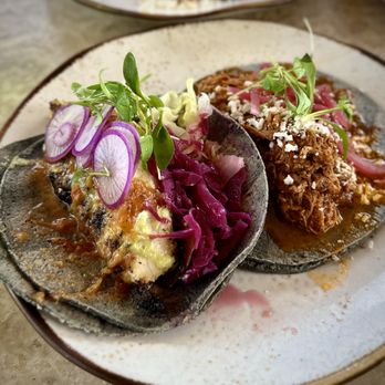 Chulita - fish taco and shredded chicken taco. UNbelievably delish! - Mexican Near Me - Venice, California