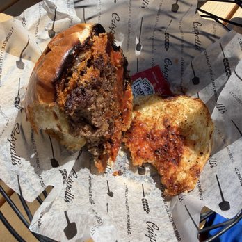 Crispelli's Bakery & Pizzeria - Burned burger - cold - Pizza Near Me - Fenton, Michigan Crispelli's Bakery & Pizzeria - Burned burger - cold - Pizza Near Me - Fenton, Michigan