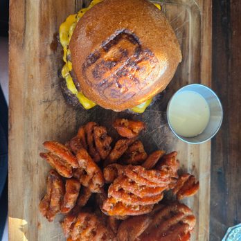 Project Burger - Awesome burger and sweet potato fries done to perfection. The branded bun is SO fun. - Burgers Near Me - Palm Desert, California Project Burger - Awesome burger and sweet potato fries done to perfection. The branded bun is SO fun. - Burgers Near Me - Palm Desert, California