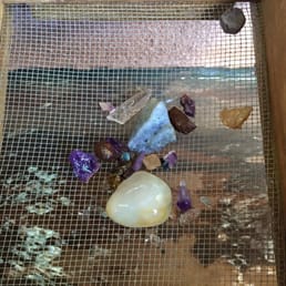 Just one pan of what we found in our bucket. Look at the huge Topaz!