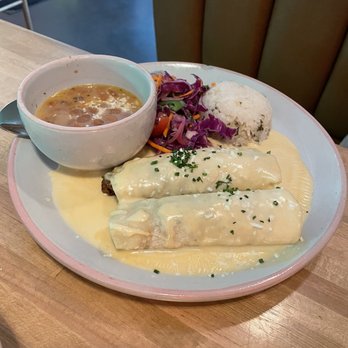 Tejas - Brisket and queso enchiladas - SO GOOD!! - Mexican Near Me - Dallas, Texas