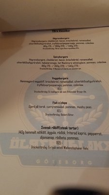 Menu photo 1 Ölrepubliken Göteborg, O