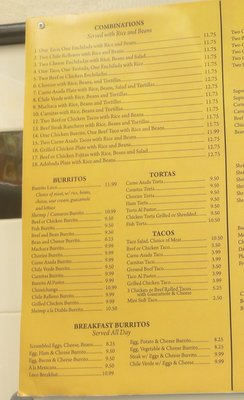 Menu photo 2 Jose's Taco Shop Merced, CA