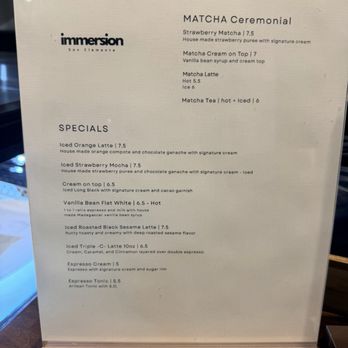 Immersion Coffee - Menu - Coffee & Tea Near Me - San Clemente, California Immersion Coffee - Menu - Coffee & Tea Near Me - San Clemente, California
