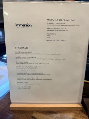 Menu photo 3 Immersion Coffee San Clemente, CA Menu photo 3 Immersion Coffee San Clemente, CA