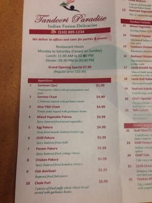 Menu photo 6 Tandoori Paradise Hayward, CA Menu photo 6 Tandoori Paradise Hayward, CA
