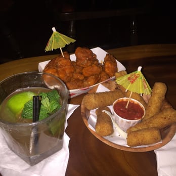 Forbidden Island - Mozzarella sticks, chicken wings, and a navy grog. - Tiki Bars Near Me - Alameda, California