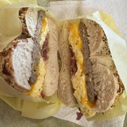 Sausage and Bacon Breakfast Sandwich
