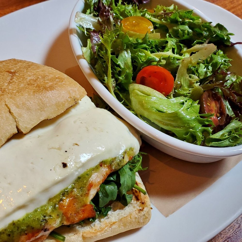 Seasons 52 - Grilled chicken caprese sandwich - New American Near Me - Bridgewater, New Jersey Seasons 52 - Grilled chicken caprese sandwich - New American Near Me - Bridgewater, New Jersey