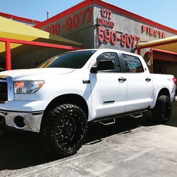Fiesta Motors - 2013 Toyota Tundra Crew Max 4X4. Toy Tec leveling kit, Toy Tec rear air suspension, aftermarket wheels and tires. Stock #7965 - Used Car Dealers Near Me - El Paso, Texas