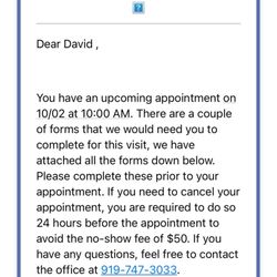 Avance Care Northeast Raleigh - Email from Avancecare.
