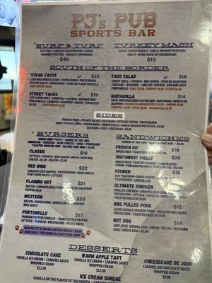 Menu photo 1 PJ's Village Pub Sedona, AZ Menu photo 1 PJ's Village Pub Sedona, AZ