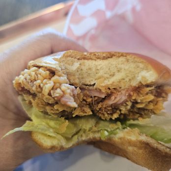 Macho Burger - First bite of the Spicy Macho Crispy Chicken Sandwich - Burgers Near Me - Sunnyvale, California Macho Burger - First bite of the Spicy Macho Crispy Chicken Sandwich - Burgers Near Me - Sunnyvale, California