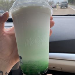 Poorly mixed shamrock shake