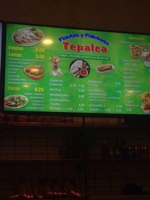 Menu photo 3 Flautas Y Paleteria Tepalca El Paso, TX