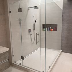 Local Glass & Screen - Special design, glass shower door. Laguna Niguel, California