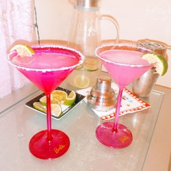 Damon's Wine and Spirits - Margarita date night using my pretty little Barbie glasses :-D